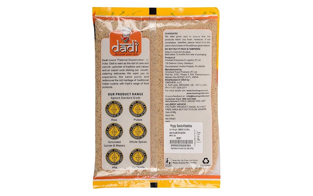 Dadi Poppy Seeds - Khas Khas    Pack  50 grams